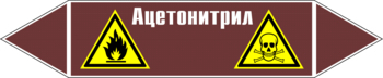 Маркировка трубопровода "ацетонитрил" (пленка, 716х148 мм) - Маркировка трубопроводов - Маркировки трубопроводов "ЖИДКОСТЬ" - магазин "Охрана труда и Техника безопасности"