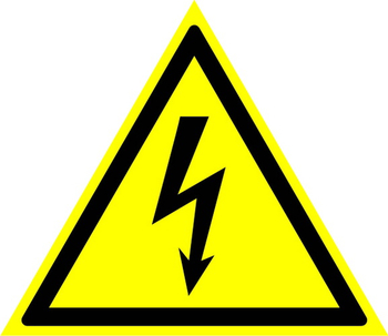 W08 внимание! опасность поражения электрическим током  (пленка, сторона 150 мм) - Охрана труда на строительных площадках - Знаки безопасности - магазин "Охрана труда и Техника безопасности"
